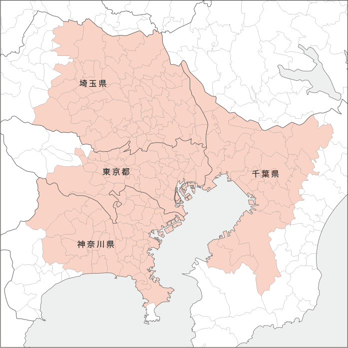東日本対応エリアマップ